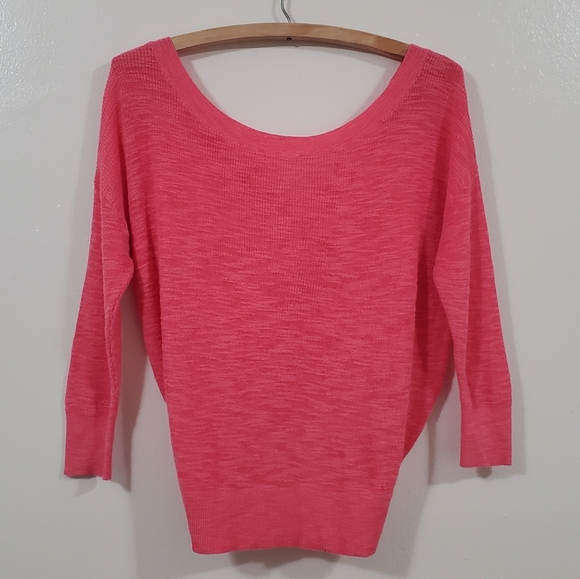 EXPRESS Twist Back Crop Sweater Coral Size XS - Picture 5 of 10